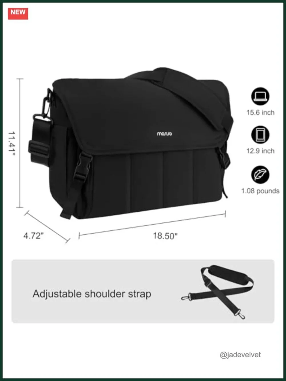 Messenger Bag for Men 15.6 inch Laptop Computer Bag Large Capacity Padded